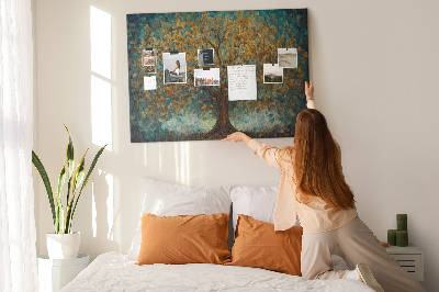 Bild mit Korkrückwand Goldene Herbsteiche vor dem Himmel