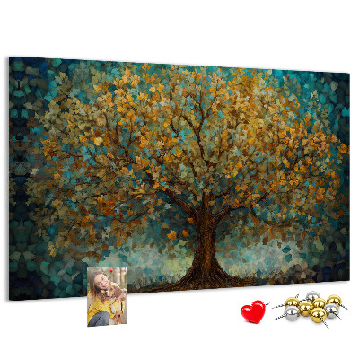 Bild mit Korkrückwand Goldene Herbsteiche vor dem Himmel