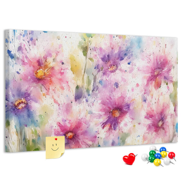 Bilder mit Korkrückwand Blumen-Aquarellbilder in Rosatönen