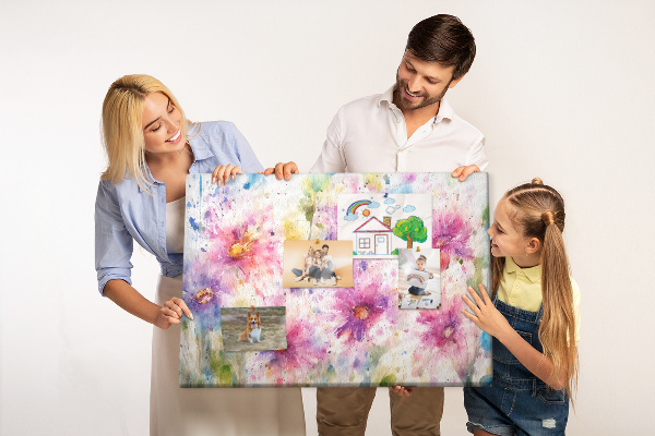 Bilder mit Korkrückwand Blumen-Aquarellbilder in Rosatönen
