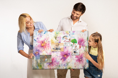 Bilder mit Korkrückwand Blumen-Aquarellbilder in Rosatönen