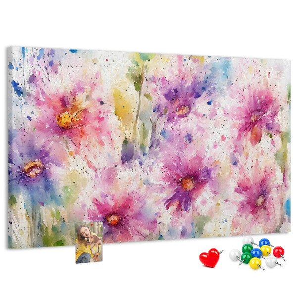 Bilder mit Korkrückwand Blumen-Aquarellbilder in Rosatönen