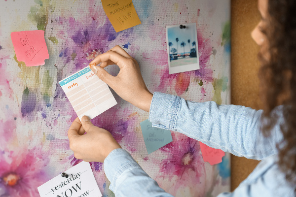 Bilder mit Korkrückwand Blumen-Aquarellbilder in Rosatönen