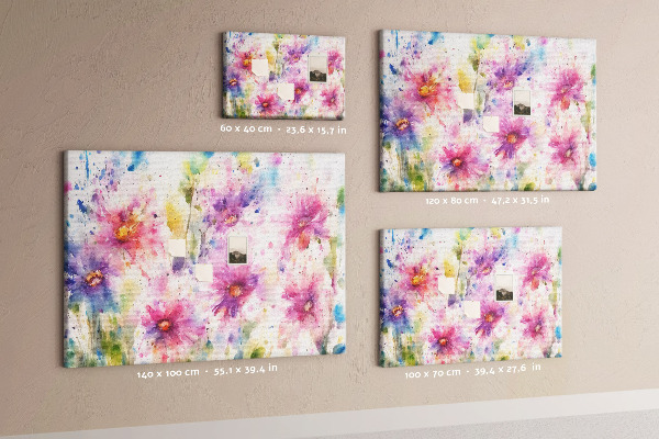 Bilder mit Korkrückwand Blumen-Aquarellbilder in Rosatönen