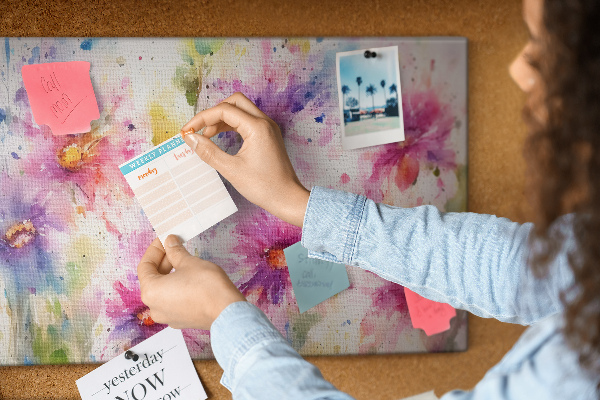 Bilder mit Korkrückwand Blumen-Aquarellbilder in Rosatönen