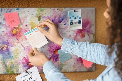 Bilder mit Korkrückwand Blumen-Aquarellbilder in Rosatönen