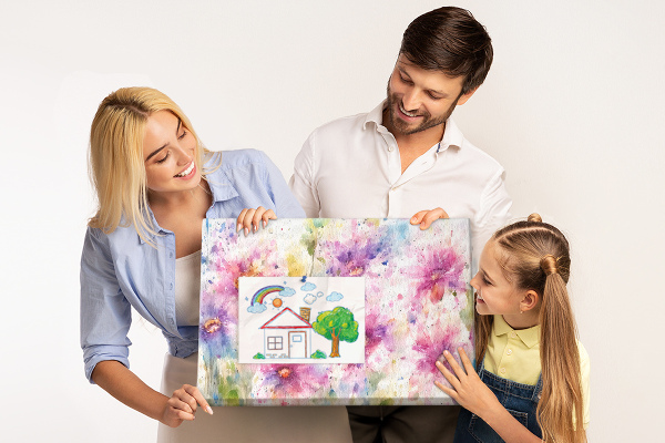 Bilder mit Korkrückwand Blumen-Aquarellbilder in Rosatönen