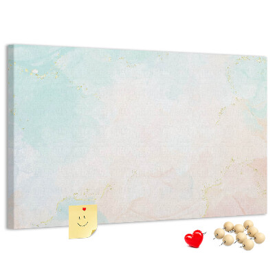 Korktafel mit zarten Pastellpunkten und goldenen Akzenten