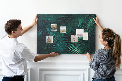 Korkbild mit Motiv tropische Blätter in Grüntönen