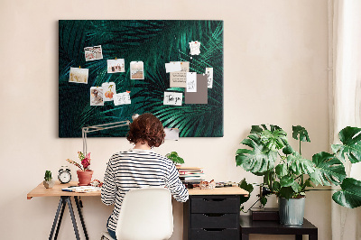 Korkbild mit Motiv tropische Blätter in Grüntönen