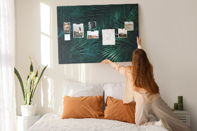 Korkbild mit Motiv tropische Blätter in Grüntönen
