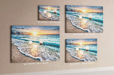 Korkbild Sonnenuntergang über dem ruhigen Meer
