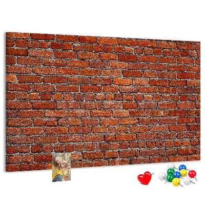 Korkbild Backsteinmauer in warmen Farbtönen