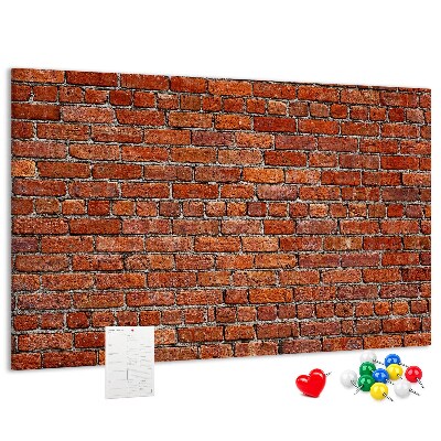 Korkbild Backsteinmauer in warmen Farbtönen