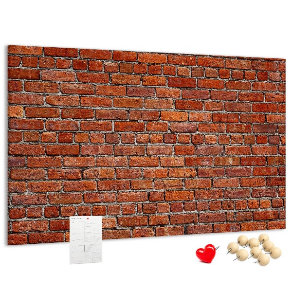 Korkbild Backsteinmauer in warmen Farbtönen