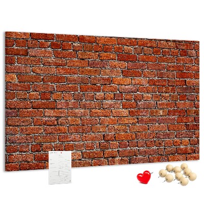 Korkbild Backsteinmauer in warmen Farbtönen