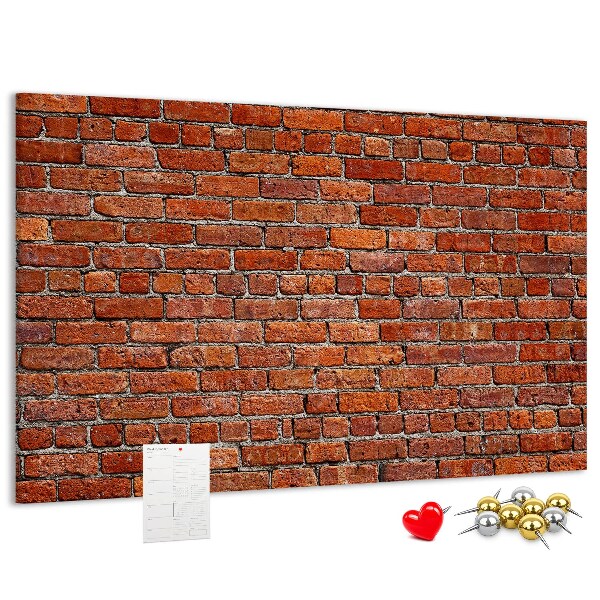 Korkbild Backsteinmauer in warmen Farbtönen