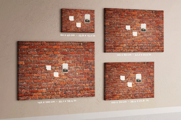 Korkbild Backsteinmauer in warmen Farbtönen