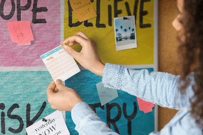 Bilder mit Korkrückwand farbenfrohe Karten mit inspirierenden Slogans