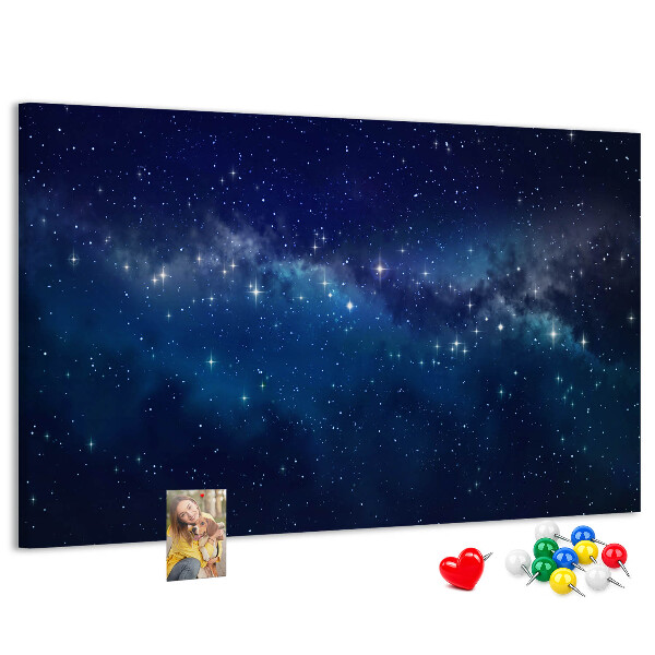 Korkbild kosmischer Raum mit funkelnden Sternen