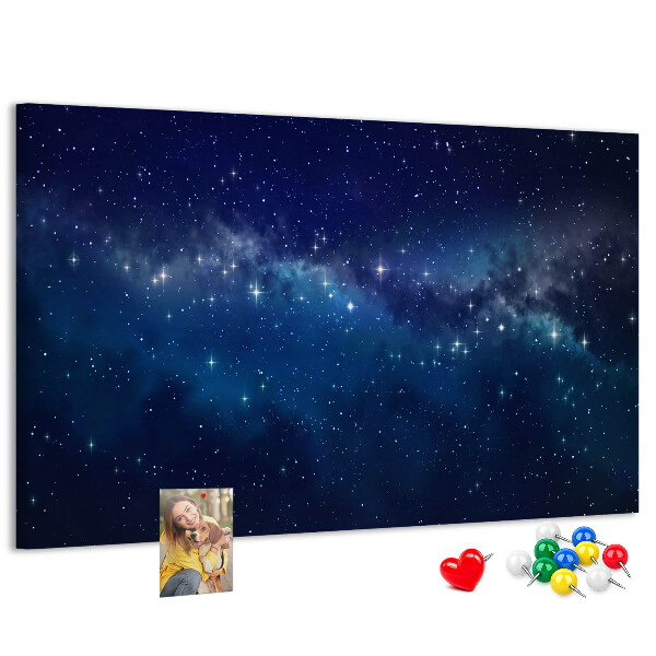 Korkbild kosmischer Raum mit funkelnden Sternen