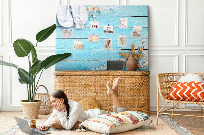 Bild mit Korkrückwand sommerliche Stranderinnerungen mit Muscheln
