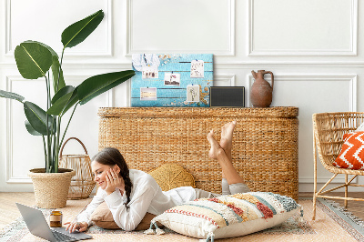 Bild mit Korkrückwand sommerliche Stranderinnerungen mit Muscheln