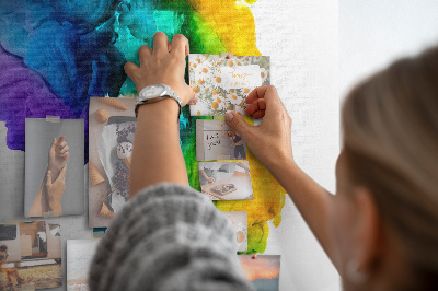 Korkbild bunte Farbwolken in Bewegung