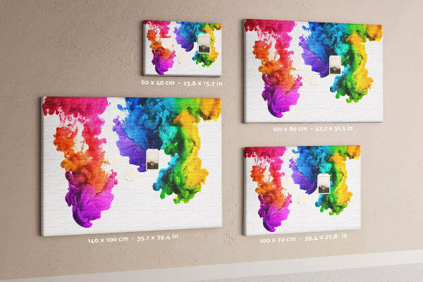 Korkbild bunte Farbwolken in Bewegung