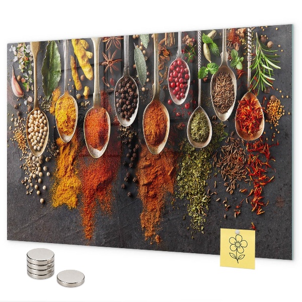 Magnettafel Gewürze auf Löffeln
