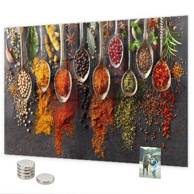 Magnettafel Gewürze auf Löffeln