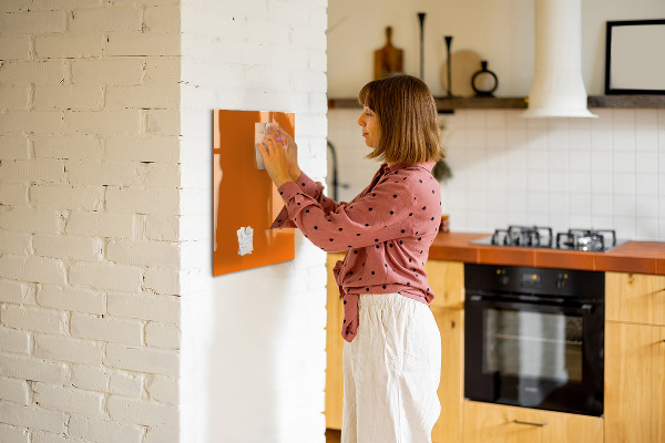 Glas magnettafel Orange Farbe