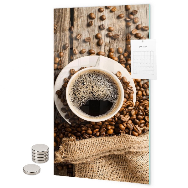 Glas magnettafel Kaffeebohnen
