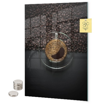 Glas magnettafel Kaffee und Samen