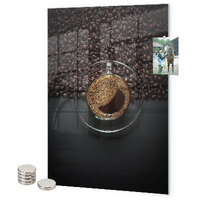 Glas magnettafel Kaffee und Samen