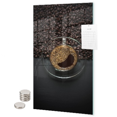 Glas magnettafel Kaffee und Samen