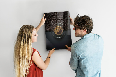 Glas magnettafel Kaffee und Samen