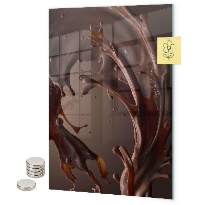 Glas magnettafel Verschüttete Schokolade