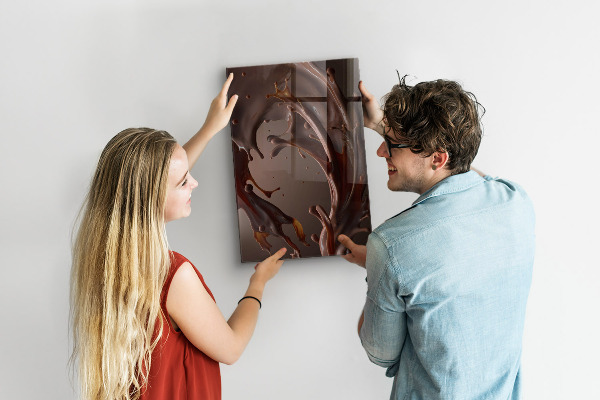 Glas magnettafel Verschüttete Schokolade