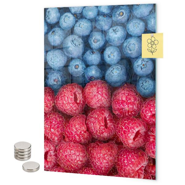 Glas magnettafel Blaubeeren und Himbeeren