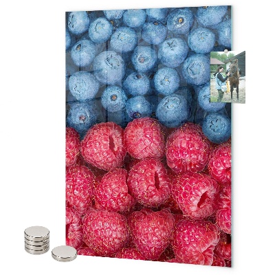 Glas magnettafel Blaubeeren und Himbeeren