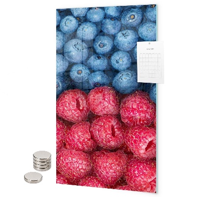 Glas magnettafel Blaubeeren und Himbeeren