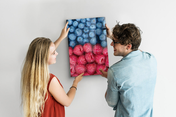 Glas magnettafel Blaubeeren und Himbeeren