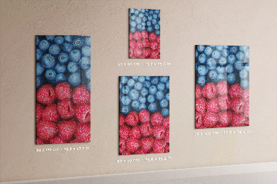 Glas magnettafel Blaubeeren und Himbeeren