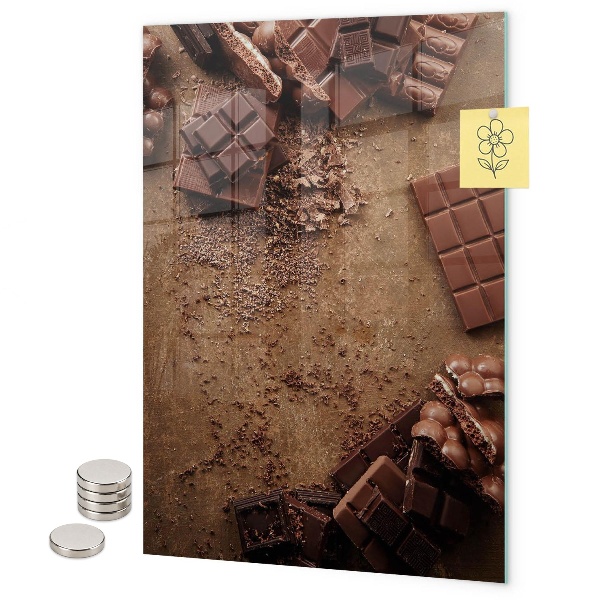 Glas magnettafel Schokoladenwürfel