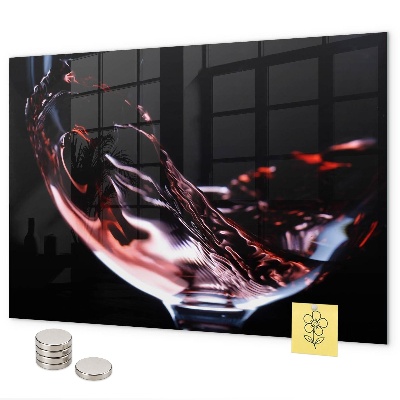 Magnettafel mit Glas Wein Motiv