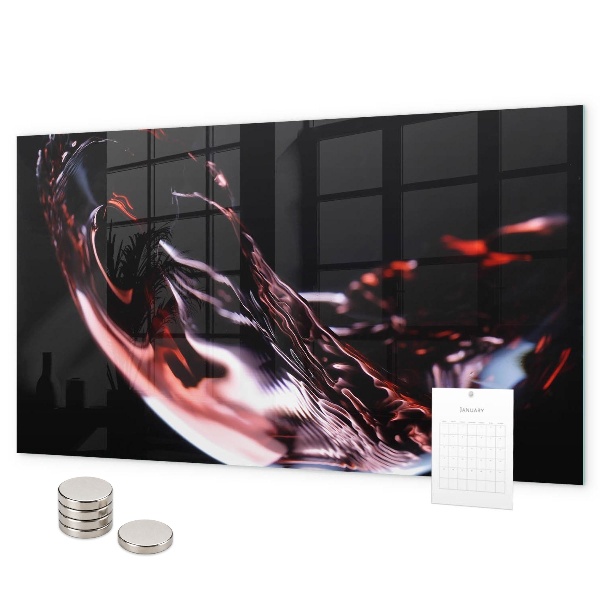 Magnettafel Glas Wein