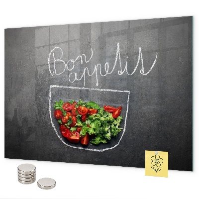 Magnettafel mit dem Schriftzug Bon appetit