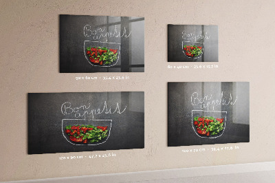 Magnettafel Die Inschrift Bon appetit