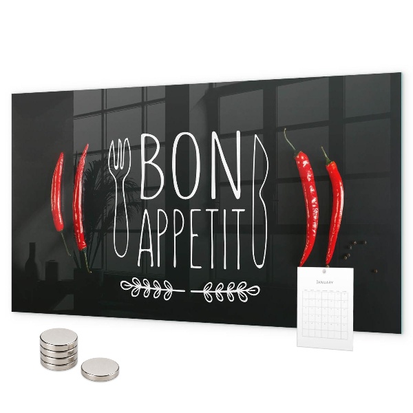 Magnettafel Die Inschrift Bon appetit